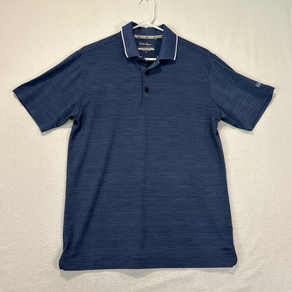 Walter Hagen Performance Golf Polo Mens Small Blue Athletic Fit Short Sleeve
